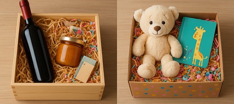Trucos para envolver regalos de forma original con viruta y cajas
