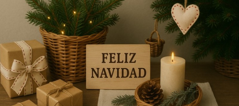 Decoración navideña artesanal: ideas con mimbre, madera y tela