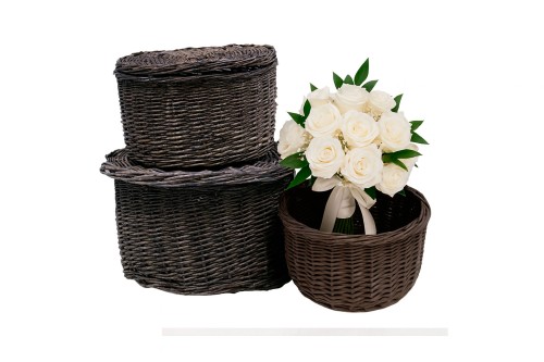 Cajitas de mimbre redondas