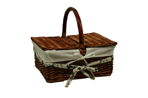 Cesta elegant mimbre con lazo