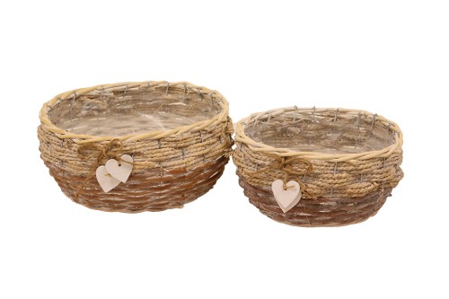 Macetero ovalado con corazon s/2