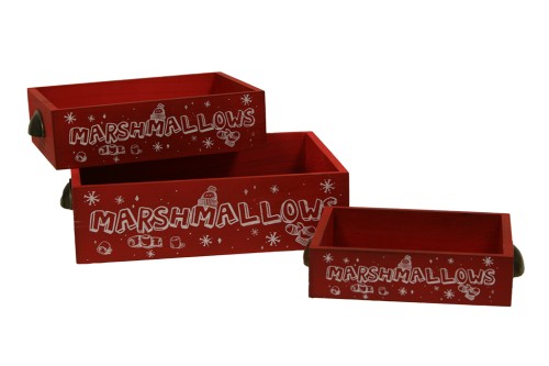Caja de madera roja s/3