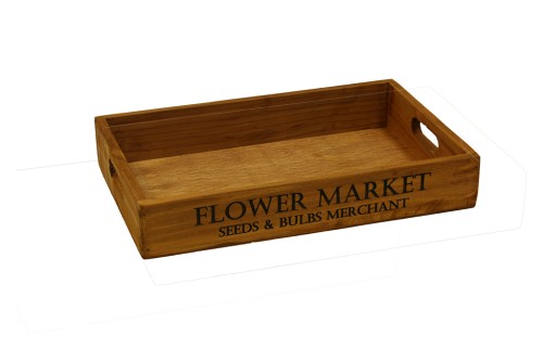 Bandeja de madera flower market