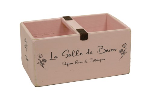Caja de madera rosa la salle de bains
