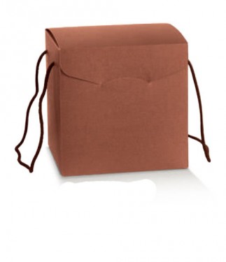 Caja con cordones seda corten