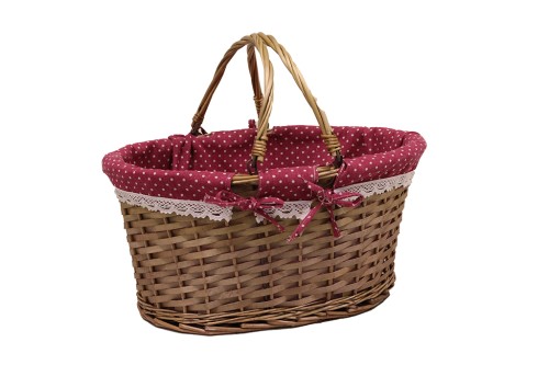 Cesta de mimbre con tela