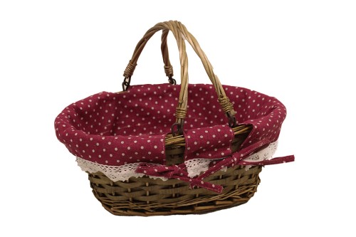 Cesta de mimbre con tela