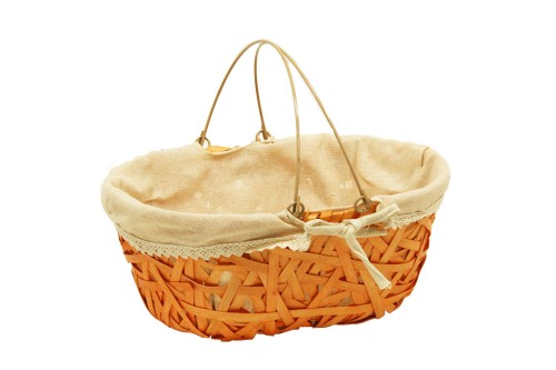 Cesta rustica naranja con tela