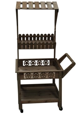 Expositor estanteria ruedas rustico